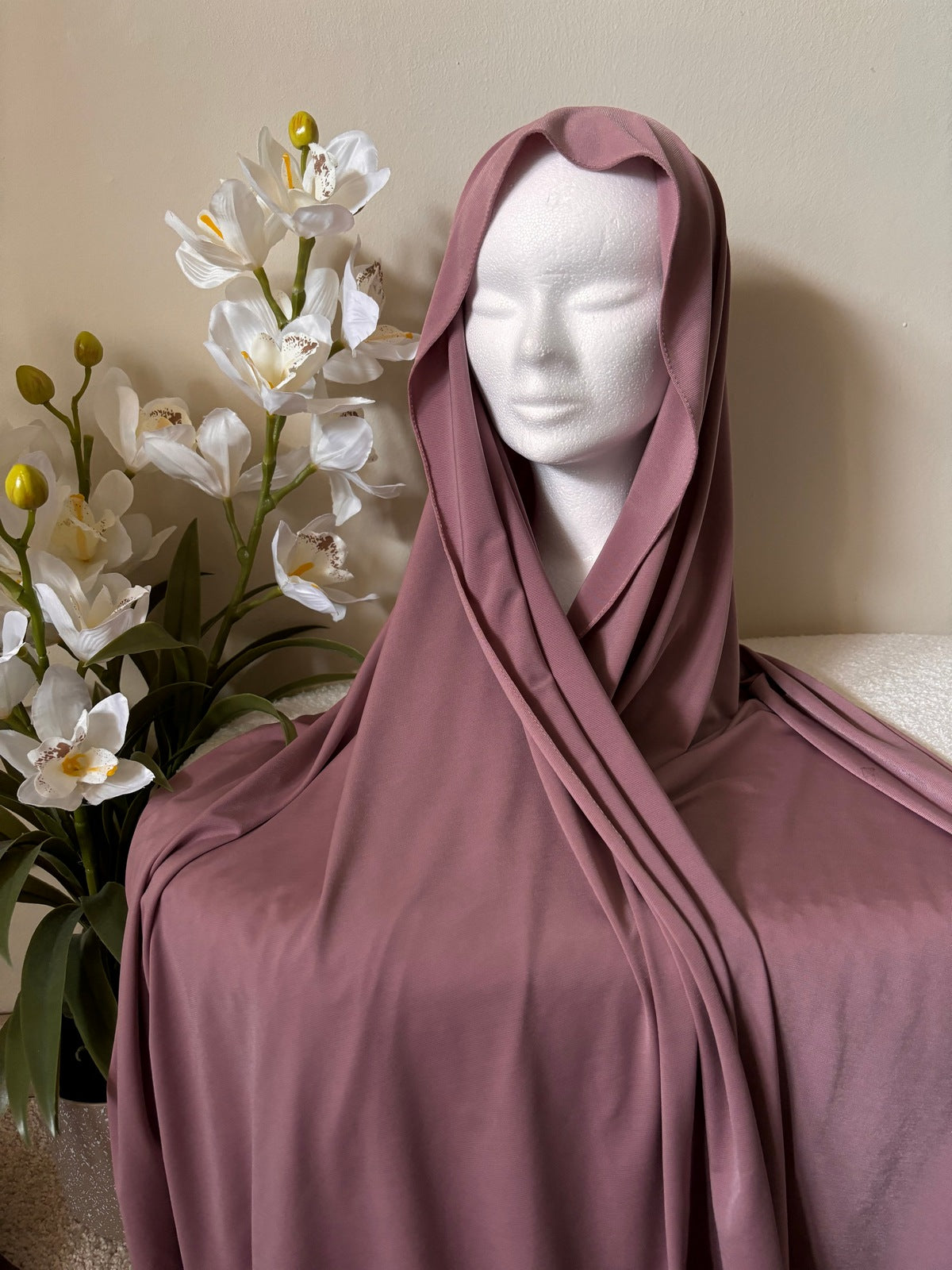 Hijab Jersey Premium Luxe Vieux Rose SMA Boutique