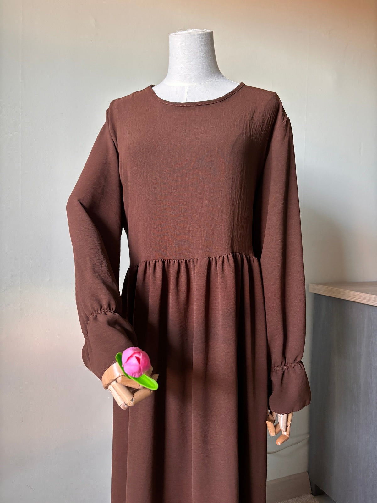 Abaya à nouer Nilla Marron Chocolat