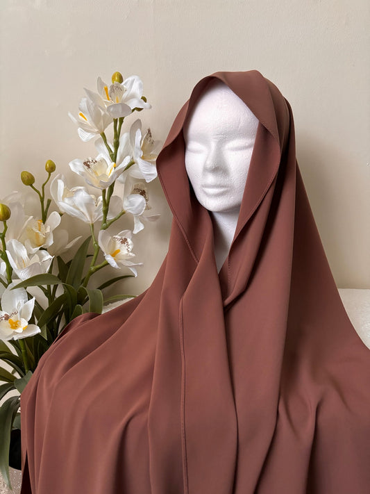 Medina Silk Hijab - Brown