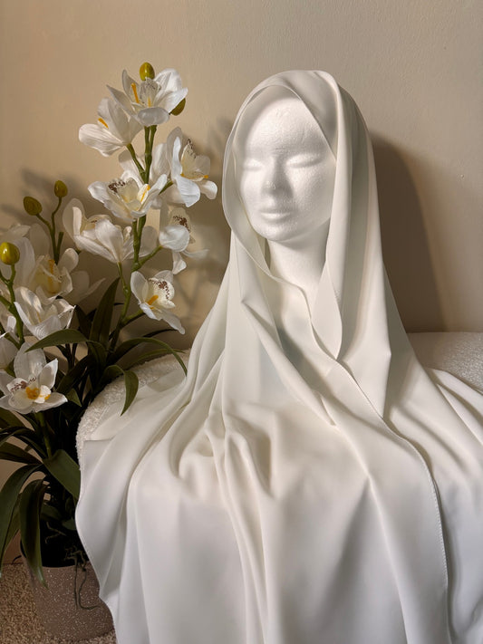 Medina Silk Hijab - White