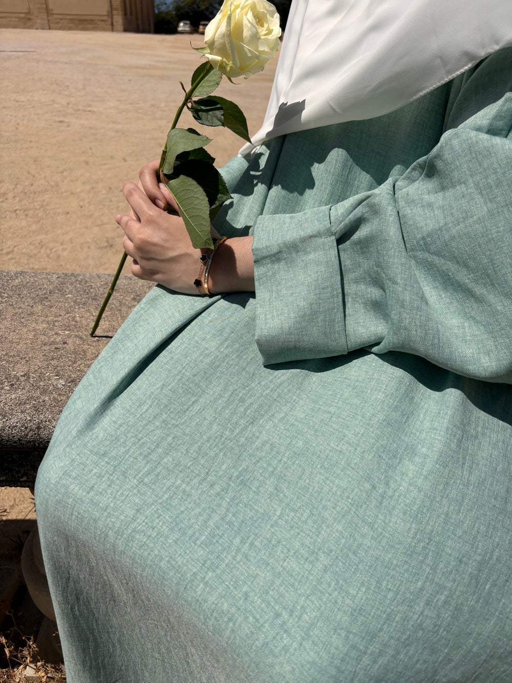 Abaya Farasha Lin Vert d'Eau