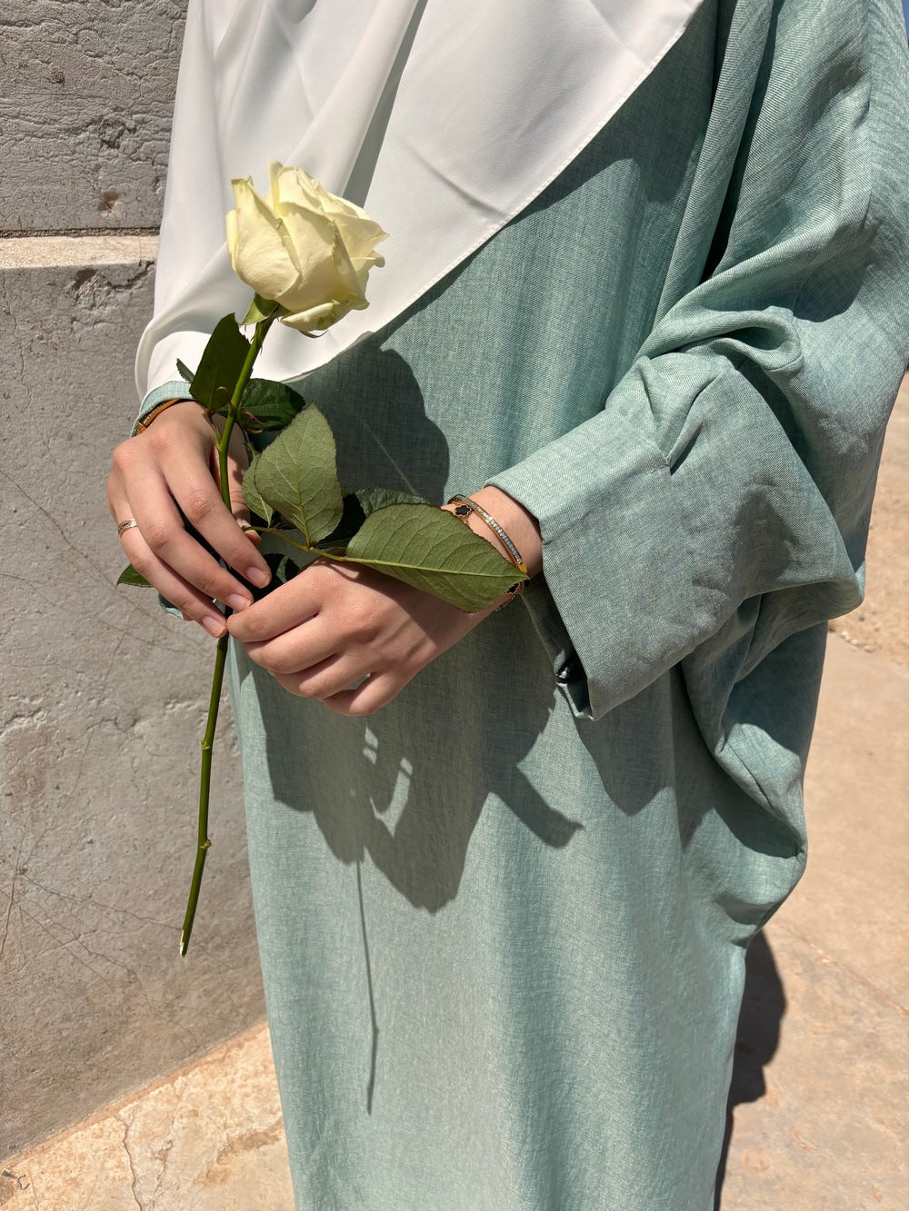 Abaya Farasha Lin Vert d'Eau